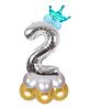 Decor Mantra Number 2 foil balloon 32 inch for birthday decoration items - Silver - Pack of 13