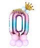 Decor Mantra Number 0 foil balloon 32 inch for birthday decoration items - Multi Color - Pack of 13