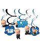Decor Mantra baby boss theme spiral hangers for happy birthday swrill decoration - Blue - Pack of 6