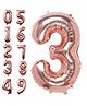Decor Mantra 16 inch 3 number foil balloon perfect for birthday decoration and special occasions - Rose Gold - Pack of 1