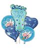 Decor Mantra it's boy printed foot shape foil balloon for baby shower and boys first birthday decoration - Blue - Pack of 5
