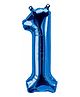 Decor Mantra Number 1 foil balloon 32 inch for birthday decoration items - Blue - Pack of 1