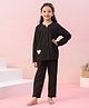 SAY Pure Cotton Woven Full Sleeves Heart Printed Coordinating Shirt & Pajama Set - Black