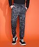 Lil Tomatoes Cotton Looper Abstract Printed Track Pant - Charcoal Grey