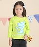 Polka Tots Cotton Full Sleeves I M Queen Text Printed Tee - Green