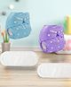 Sparkle Joy Washable & Reusable Cloth Diapers/Nappies Combo Pack of 2 Free size With 2 organic cotton White inserts - Purple & Skyblue