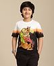 Kidsville Cotton Scooby Doo Featuring Half Sleeves Scoobert Printed Ombre Tee - Black & White