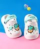 Cute Walk by Babyhug Clogs With Backstrap Closure Dino & Text Appliques - White