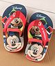 Cute Walk by Babyhug Disney Flip Flops with Back Strap Mickey Mouse Print - Red