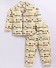 Nottie Planet Cotton Knit Full Sleeves Cars Printed Coordinating Shirt & Pajama Set - Yellow