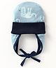 OHMS Interlock Knit Tie Knot Cap with Elephant Print Light Blue - Diameter 10 cm