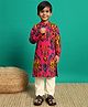 READIPRINT Cotton Full Sleeves Abstract Printed Kurta Pyjama Set - Magenta
