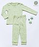 Cocoon Care Bamboo Cotton Knit Full Sleeves Birds Printed Tee & Pajamas Coordinating Night Suit Set - Sage Green