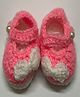 Knits & Knots Handmade Bow Designed Strap Booties - Pink