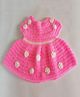Knits & Knots Woollen Blend Sleeveless Polka Dots Designed Dress - Pink