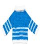 Knits & Knots Woollen Blend Full Sleeves Striped Sweater - Blue & White
