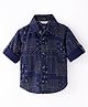 INFINITY Denim Cotton Full Sleeves Abstract Printed Shirt - Navy