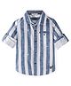 INFINITY Denim Cotton Full Sleeves Stripes Shirt- Blue