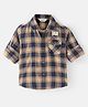 INFINITY Twill Cotton Full Sleeves Checks Shirt- Mustard