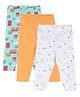 MINI KLUB Pack Of 3 Typography & House Printed Leggings - Multi Colour