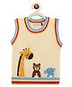 KNITCO Sleeveless Animal Patch Detailed Sweater Vest - Off White