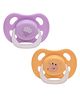 Adore Airo- The Symmetrical Pacifier that Glows in Dark with Sterilizer Case - Pack of 2( Purple+Beige)