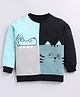 CUTOPIES Cotton Full Sleeves Cat & Crocodile Printed Sweatshirt - Black & Blue