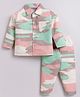 CUTOPIES Cotton Woven Full Sleeves Camouflage Printed Coordinating Night Suit Set - Multi Colour