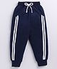 CUTOPIES Cotton Side Taped Track Pants - Navy Blue