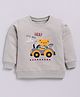 CUTOPIES Interlock Full Sleeves Teddy Bear & Car Printed Sweatshirt - Grey