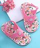 Babyoye Velcro Closure Floral Printed Flip Flops - Pink