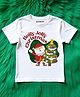 KNITROOT Christmas Theme Half Sleeves Holly Jolly Christmas Text Printed Tee - White