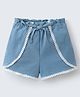 Mark & Mia Denim Shorts With Lace Detailing & Bow Applique - Blue