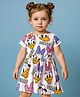 Babyhug Disney Single Jersey Knit Half Raglan Sleeves  Frocks With Daisy Duck Print - White