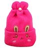 MOMISY Bunny Designed Soft Beanie Cap -Dark Pink