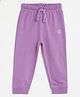Campana Cotton Terry Solid Joggers - Purple