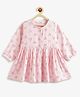 Campana Full Sleeves Hearts Printed Dress - Light Pink