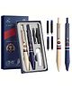 Bunie Click 2 Pcs Fountain Pen Set with 6 Pcs Refills and 1 Nib Polisher for Students