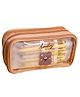 Bunie Large Capacity Transparent Pencil Bag with 3 Compartments  Beige