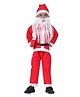 Itsmycostume Fleece Christmas Theme Full Sleeves Santa Claus Costume Set - Red
