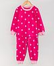 Hugsntugs Cotton Full Sleeves Dots Printed Coordinating Winter Track Suit Set - Pink