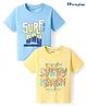Honeyhap Premium  100% Cotton Knit Half Sleeves Bio Finish T-Shirts with Beach Theme Print Pack of 2 - Sunshine & Baltic Sea