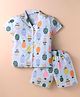 Little Darlings Sinker Knit Half Sleeves Shirt & Shorts Set With Pineapple Print - Lilac