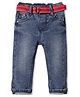 Babyhug Washed Denim Full Length Jeans With Stretch - Blue