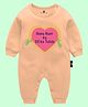 The Peppy Tend 100% Cotton Full Sleeves Nanu Nani Ka Dil Ka Tukda Text Printed Romper - Peach
