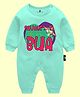 The Peppy Tend 100% Cotton Full Sleeves Savage Like My Bua Text Printed Romper - Sea Green