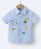 Mark & Mia Cotton Half Sleeves Shirt with Space Theme Print - Light Blue