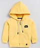 giniekids Cotton Lycra Full Sleeves Solid Hoodies - Yellow