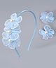 Babyhug Hair Clips & Bands with Floral & Pearl Applique Accessories Combo Set - Light Blue