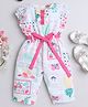 Tweetoons Knit Half Sleeves Jumpsuit With Floral Print - Pink